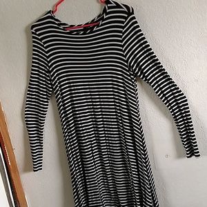 Black and white striped dress